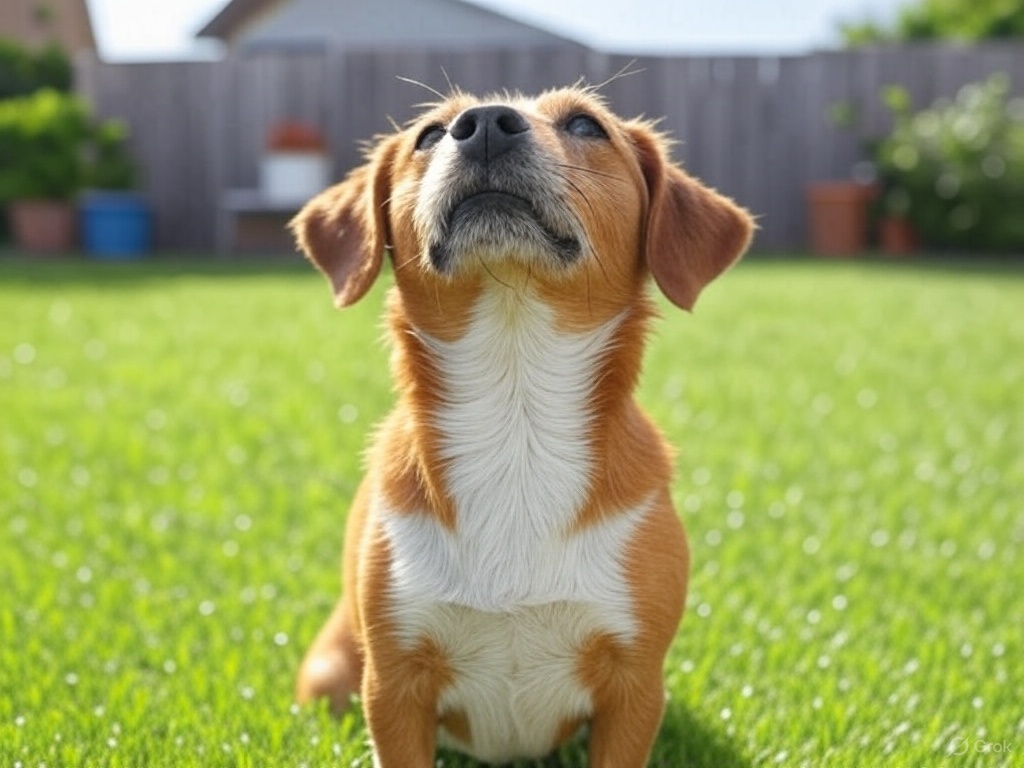 Cachorro olhando para cima - Imagem criada por IA, meramente ilustrativa